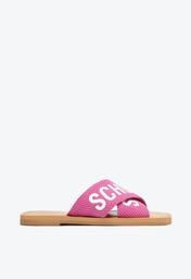 Sandália Rasteira de X Schutz Logo Pink