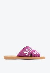 Sandália Rasteira de X Schutz Logo Roxa