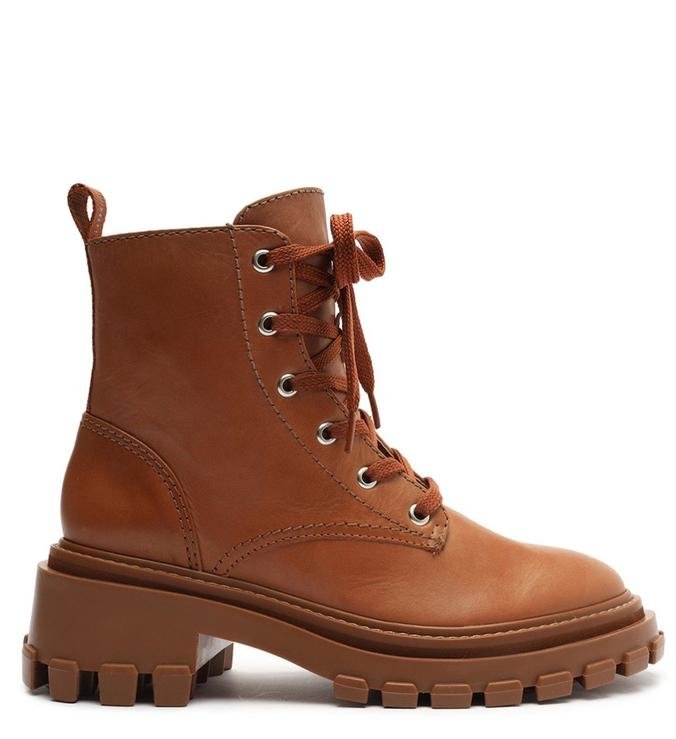 Bota Coturno Salto Tratorado Marrom
